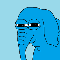blue elephant smug face 