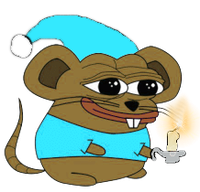mouse pepe holding candle 