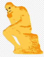 yellow thinking guy statue 