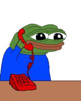 pepe answering red phone 