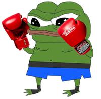 pepe boxing gloves standing up 