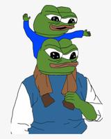 pepe dad letting son ride shoulders 