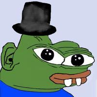 pepe idiot buck tooth wearing top hat 
