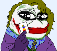 pepe joker holding honkler card 