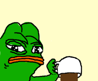 pepe pouring out coffee 