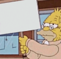old man simpson holding sign meme template 